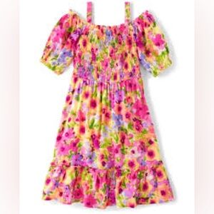 Floral Pink and Yellow Kids Dress